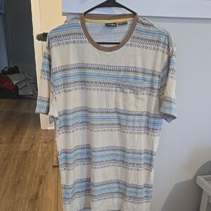 Howler Brothers Blue and Brown Striped Tee